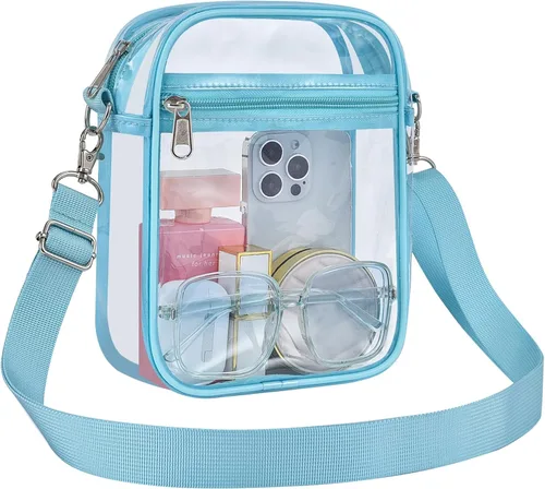 Vista 8 de Bolso transparente Slumou para eventos en estadios - Bolso pequeño, mini bolsos de mensajero para fanáticos de deportes para conciertos, trabajo