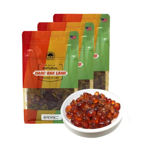 Vista 10 de DABC OAK LAND Goma de Durazno Silvestre, Flor de Durazno Comestible 100% Natural, Lágrimas Tao Jiao Resina de Durazno, 滋補抗皺 桃膠 Estimulante