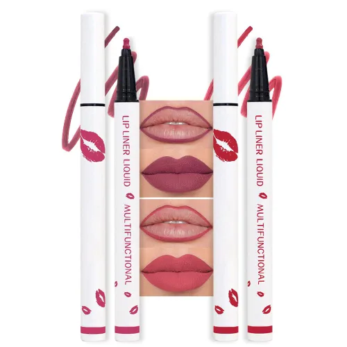 Vista 13 de evpct Lápiz Marcador de Línea de Labios Líquido de Larga Duración, Resistente al Agua, Rojo Oscuro Mate, Marcador de Línea de Labios y Lápiz Labial