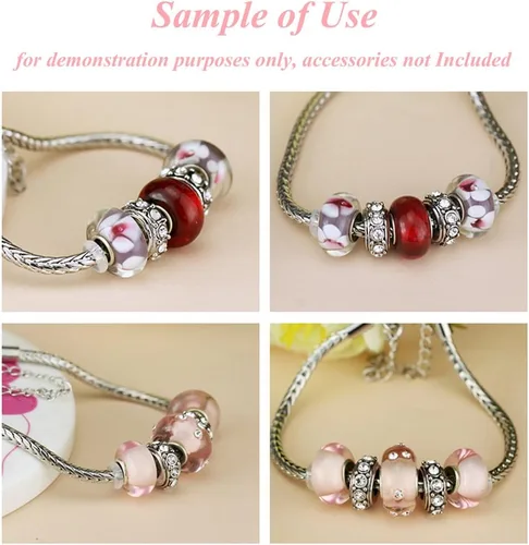 Vista 3 de rubyca Floral serpiente cadena pulsera de plata