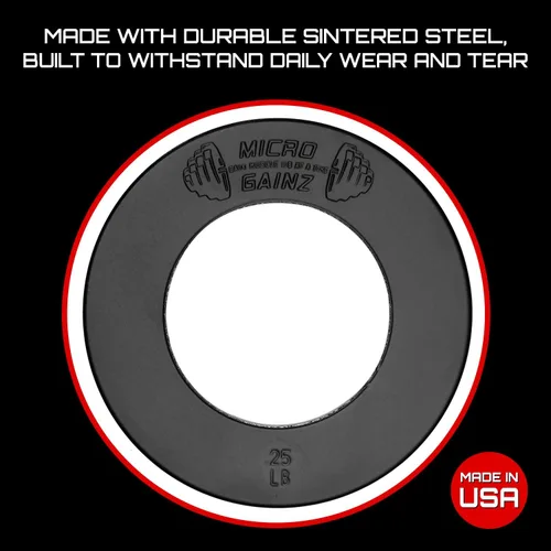 Vista 6 de Micro Gainz Calibrated Fractional Weight Plate Set of 2 Plates, Choose Set (.25LB-1.25LB), Designed for Olympic Barbells for Strength Training &