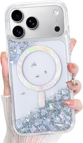 Vista 86 de Bonoma - Funda para iPhone 17 Pro Max 2025 con cristales brillantes, purpurina brillante