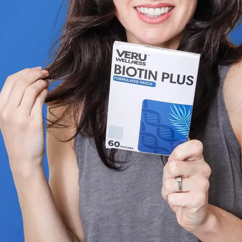 Vista 4 de Veru Wellness Biotin Plus Daily Patch - B7, Colágeno, parche autoadhesivo de liberación de tiempo (60 días)