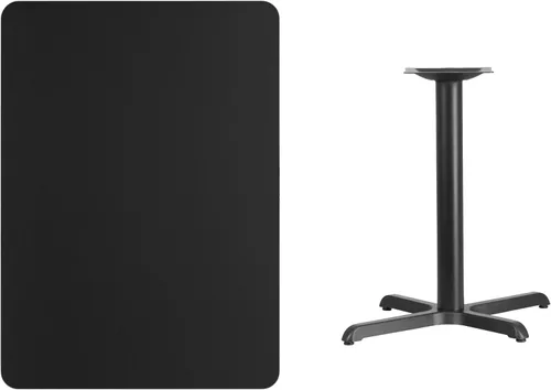 Vista 2 de Flash Furniture - Mesa rectangular de 42 x 30 pulgadas y base en X de 23.5 x 29.5 pulgadas, color negro Altura de la mesa, laminado, uso