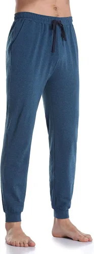 Vista 3 de COLORFULLEAF Pantalones deportivos para hombre, pantalones de pijama de algodón, ligeros, casuales, suaves, pantalones de descanso, pantalones