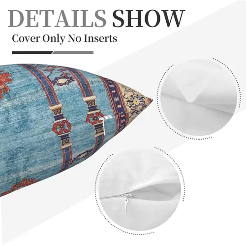 Vista 7 de Alfombra de seda persa antigua con estampado de 11 fundas de almohada de terciopelo suave, funda de cojín decorativa para decoración del hogar, sala