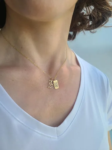 Vista 2 de DistinctlyIvy Graduate Gift Custom Senior Year Necklace - IBD - Custom Name or Quote - 14K Gold Filled Sterling Silver Charm
