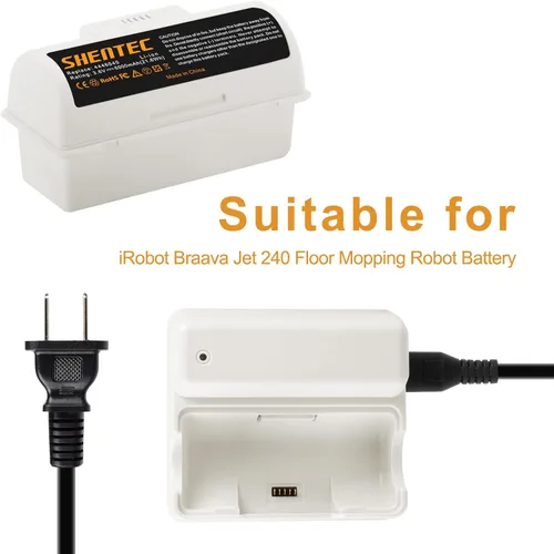 Vista 3 de Shentec - Cargador de batería de iones de litio de 3,6 V compatible con iRobot Braava Jet 240