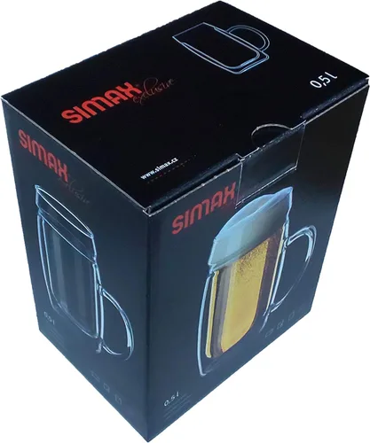Vista 4 de Simax Exclusivo Vaso de Cerveza de Vidrio Doble Pared con Asa 50 cl