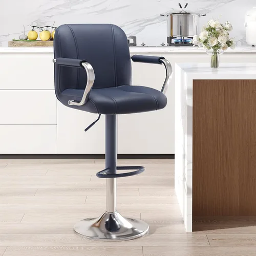 Vista 15 de MALOL Juego de 1 sillas de mostrador beige con respaldo, sillas altas giratorias ajustables para isla de cocina, asientos modernos, taburetes
