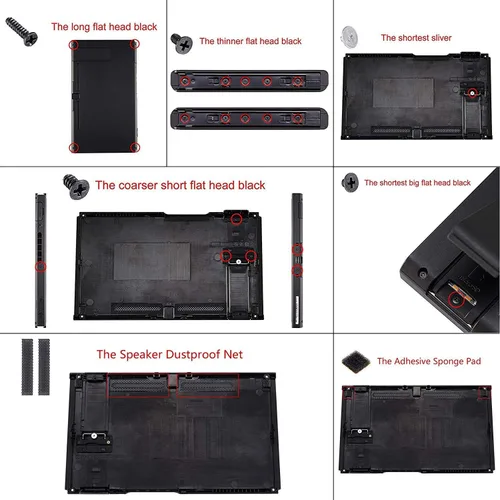 Vista 6 de eXtremeRate - Placa trasera para Nintendo Switch Console, NS Joycon con carcasa de mando de mano con botones de juego completo, carcasa de repuesto