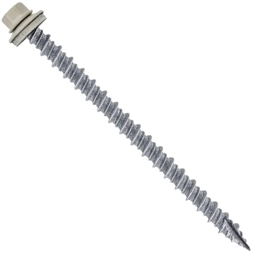 Vista 282 de Tornillos para techos de metal gris ABC 10 x 1 - Cabezal hexagonal - Arandela EPDM - Arandela de arranque automático/roscado - 1 bolsa - 250