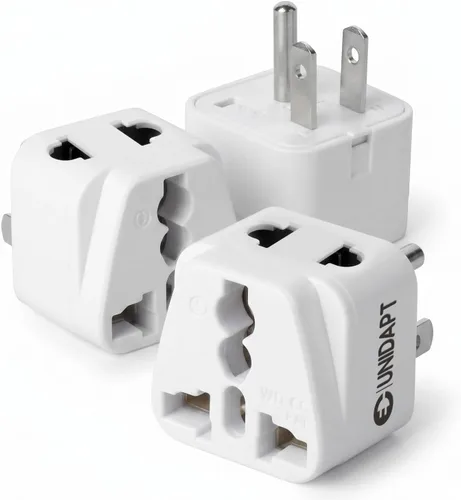 Vista 8 de Adaptador de viaje de Reino Unido a EE. UU., adaptador de enchufe de India a EE. UU., Adaptadores Unidapt para EE. UU., 2 unidades, convertidor