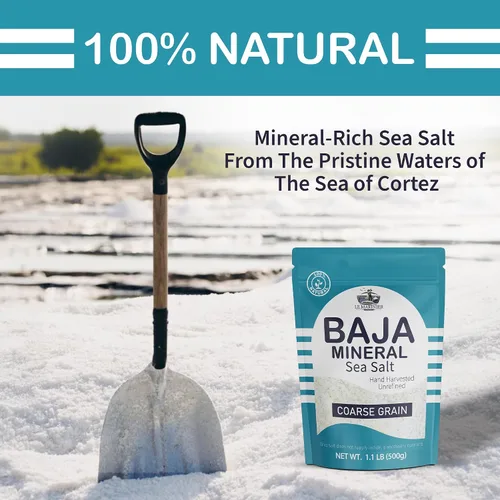 Vista 3 de Le Marinier - Sal marina mineral de Baja, grano grueso, 1.1 lb - 18 oz 100% Natural y sin refinar Sal marina auténtica de Baja, rica