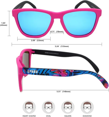 Vista 3 de EPHIU Polarized Sports Sunglasses for Men Women Mirror Lens for Running Hiking Cycling (No Bounce No Slip,Square)