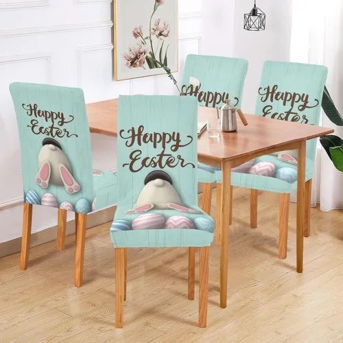 Vista 6 de Juego de 2 fundas elásticas para sillas de comedor, extraíbles y lavables, para cocina, comedor, decoración de hotel