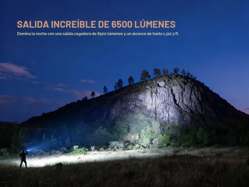 Vista 3 de Fenix Linterna, TK28R 6500 lúmenes LED recargable luz táctica, blanco/rojo, largo alcance 437 yardas con estuche EdisonBright Acc