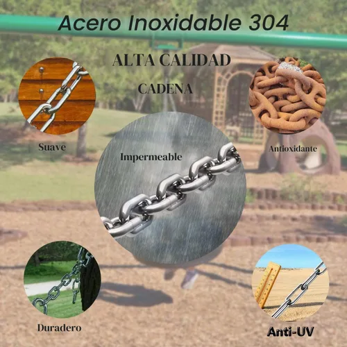 Vista 3 de Cadena de eslabones de acero inoxidable, cadena de bobina a prueba de eslabones de acero inoxidable 304, cadenas resistentes, cadena de remolque