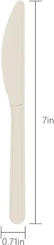 Vista 5 de Juego de cubiertos biodegradables de maíz, paquete de 120 cubiertos desechables, plástico de almidón de maíz compostable resistente para el hogar