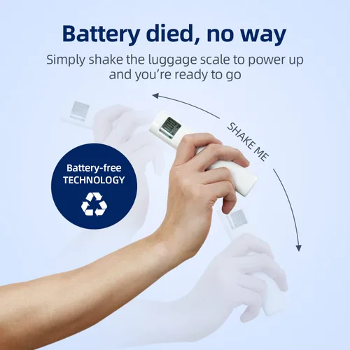 Vista 2 de Viaja con confianza - Báscula de equipaje AIRSCALE: báscula digital portátil sin batería, precisa y portátil para maletas para viajes, 110 lbs/50 kg