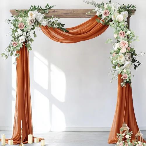 Vista 14 de Socomi Tela para Arco de Boda 1 Panel 29" x 19 Pies Gasa Chifón Transparente Azul Bebé Cortinas 6 Yardas para Ceremonia de Boda Decoración de Fiesta