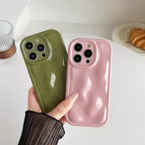 Vista 3 de Caseative Funda para iPhone 14 Pro, color negro Suavidad de la galjanoplastia de cromo del patrón de la burbuja del meteorito de la onda