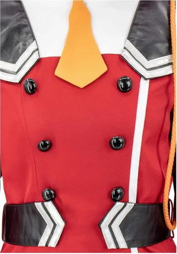 Vista 4 de C-ZOFEK Vestido rojo para mujer, talla de EE. UU., trajes de cosplay, uniforme de anime, disfraz de Navidad y Halloween