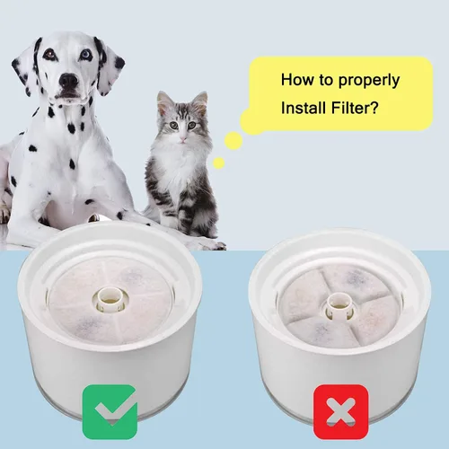 Vista 7 de Filtros de fuente de agua para gatos/mascotas, juego de 12 piezas, paquete de 8 filtros de repuesto para 81 oz/2.4 L, 3 sistemas de filtración con 4