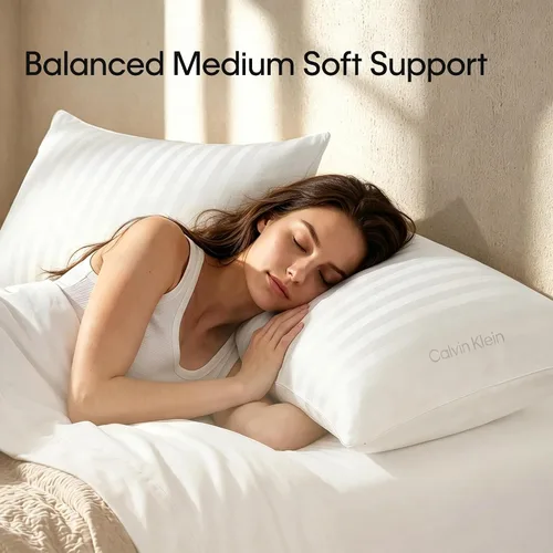 Vista 2 de Calvin Klein 650 Fill Power - Almohada de cama de plumas tamaño Queen