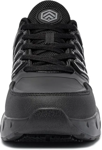 Vista 3 de LARNMERN Zapatos antideslizantes para hombre, servicio de alimentos, trabajo, impermeables, con amortiguación de aire, zapatillas de cocina, chef