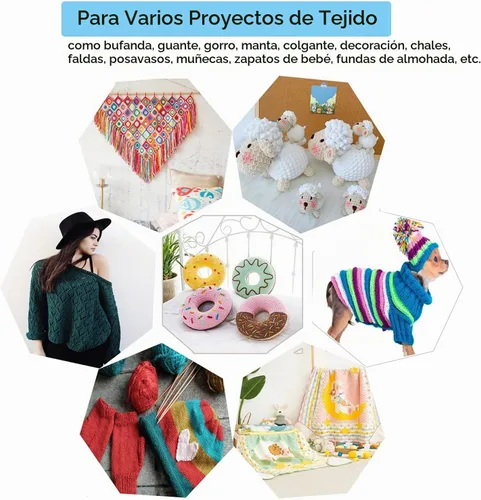Vista 6 de Mdoker Juego de agujas de tejer de aluminio con estuche, 22 agujas de tejer rectas de un solo punto, agujas de suéter de 13.5 pulgadas de longitud