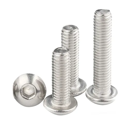 Vista 6 de Tornillos de cabeza de botón M2-0.016 x 0.157 in, acero inoxidable 304, rosca completa, accionamiento de enchufe Allen, máquina de alta resistencia