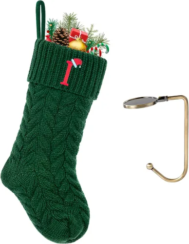 Vista 89 de Botas de Navidad personalizadas, iniciales personalizadas, 18 pulgadas, botas de Navidad tejidas con letras para colgar en la chimenea, botas