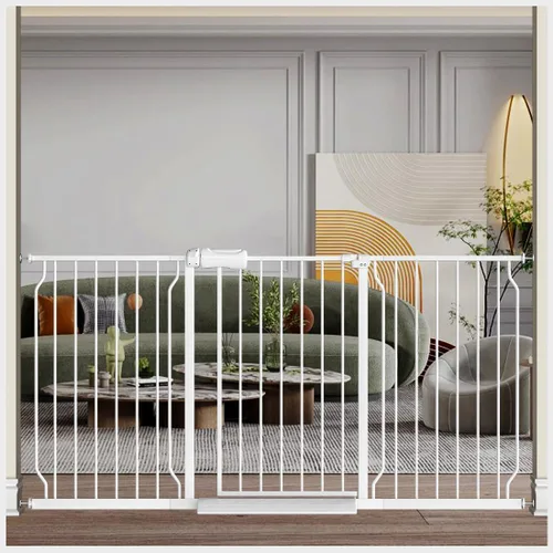 Vista 21 de Fairy Baby Extensiones de 4.72 pulgadas para caminar a través de la puerta del bebé, cierre automático, color blanco