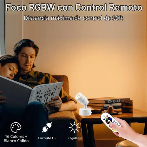 Vista 2 de Foco LED multiusos moderno para escritorio o montaje en pared, luz LED portátil con interruptor de encendido/apagado, bombilla GU10 cable blanco
