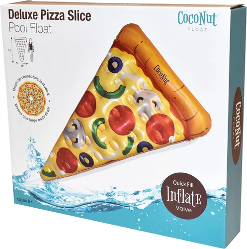 Vista 6 de Coconut Outdoor Deluxe Pizza Slice - Flotador de piscina – Balsa inflable – Flotador de tumbona duradero de larga duración y juguete de agua