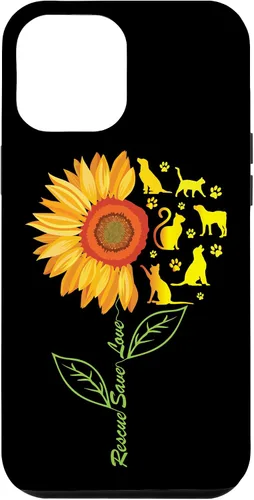 Vista 6 de iPhone 14 RESCUE SAVE LOVE - Funda de pata de girasol para gatos y perros
