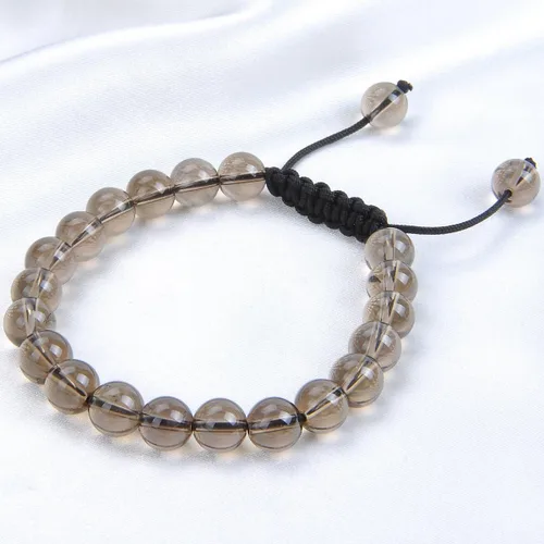 Vista 3 de Massive Beads - Pulsera de cuentas de cristales de macramé con poder curativo natural, unisex, ajustable, 516 pulgadas (8 mm)