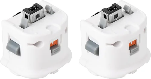Vista 2 de Paquete de 2 adaptadores Motion Plus con funda de silicona Sensor W para control remoto Nintendo Wii, adaptador Acelerador Motion Plus (blanco)