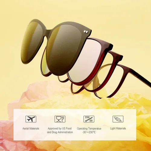 Vista 3 de BAUHAUS Lentes de sol magnéticos con clip para hombres y mujeres, polarizados, protección UV, lentes cuadrados retro que se ajustan sobre