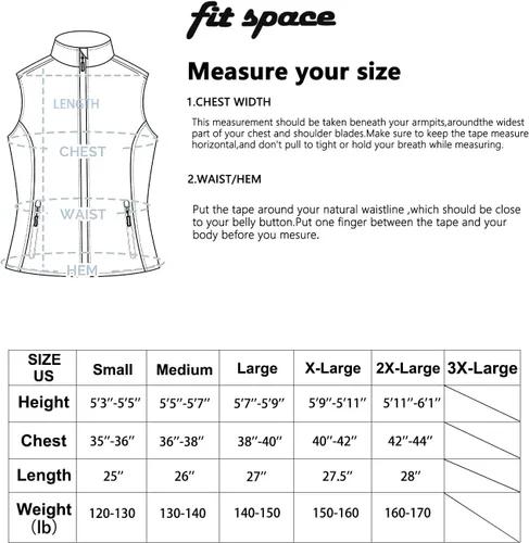 Vista 8 de fit space Chaleco ligero para mujer, chaleco suave sin mangas, resistente al viento, bolsillos con cremallera, ciclismo, senderismo, correr, golf