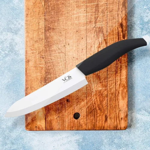 Vista 7 de Vos Juego de cuchillos de cerámica con pelador, juego de cuchillos de cerámica para cocina, juego de cuchillos de cocina ultra afilados con fundas