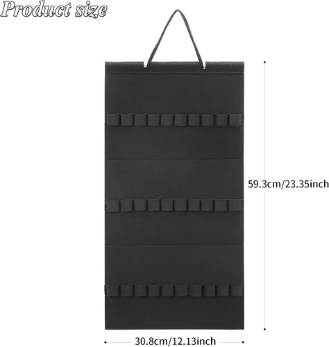 Vista 6 de Organizador colgante para diademas para niñas, organizador de diademas de fieltro, organizador de almacenamiento para diademas (sin diademas) (Negro)