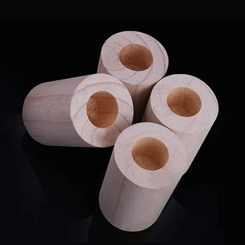 Vista 4 de Muebles modernos de pino de madera maciza ranurados redondos, patas de sofá, patas de bloque de madera, patas de apoyo, para cunas, escritorios