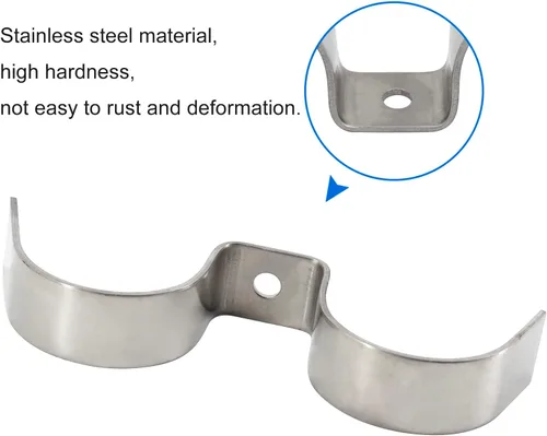 Vista 4 de 16Pcs 6mm 304 Stainless Steel Double Line Clamps Pipe Clamp with Screws for Pipe Tube Fixed Installation