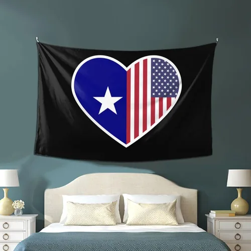 Vista 4 de LIFANGMI I Love America And Bonnie Blue Flag Tapestry Wall Hanging 60x40 Inch Bedroom Living Room Dormitory Home Decoration Wall Tapestry