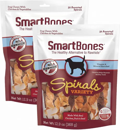Vista 11 de SmartBones Spirals - Paquete variado de golosinas para perros sin cuero