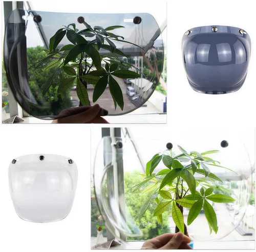Vista 5 de Casco de burbuja, casco de cara abierta, protector solar de burbujas, visera solar, accesorio para casco de motocicleta, lente facial (transparente)