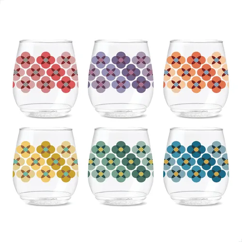Vista 10 de TOSSWARE POP Vino Designer Series - Formas 2, juego de 6, calidad premium, reciclables, irrompibles y transparentes de plástico transparente