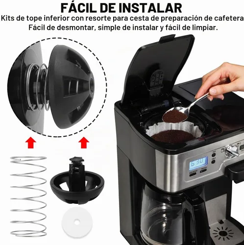 Vista 4 de Cesta de preparación de café Kits de tapones con resorte inferior